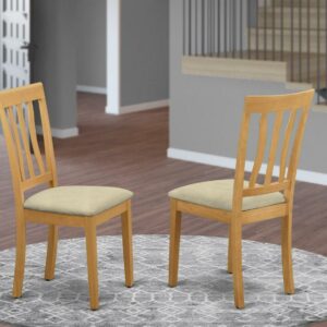 Set of 2 Chairs ANC-OAK-C Antique Dining Chair Cushion Seat with Oak Finish