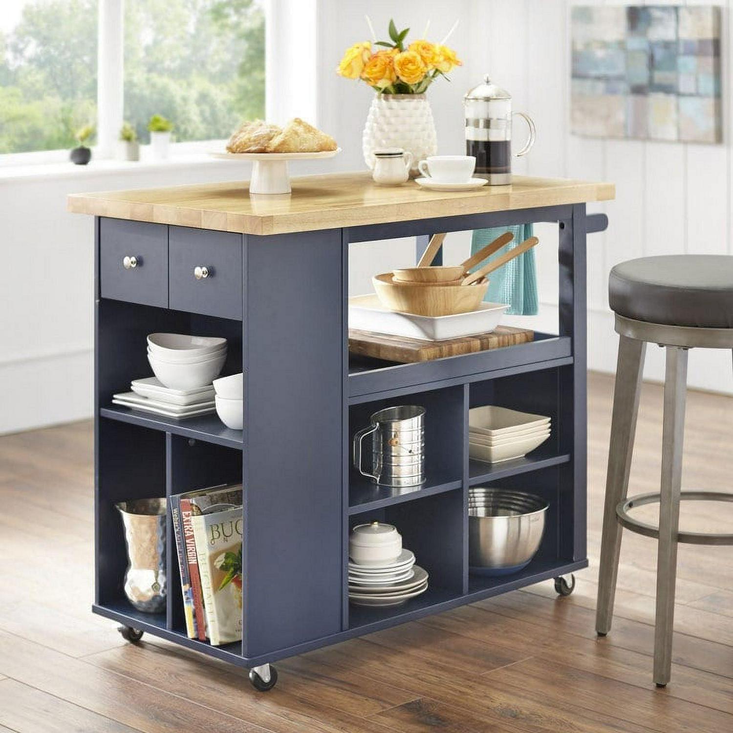 ANGELOHOME angelo:HOME Boston Rolling Kitchen Island/Cart Green - Image 2