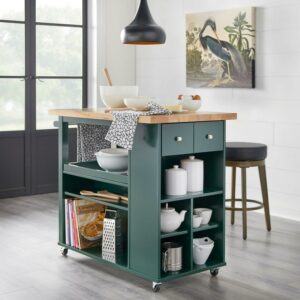 ANGELOHOME angelo:HOME Boston Rolling Kitchen Island/Cart Green