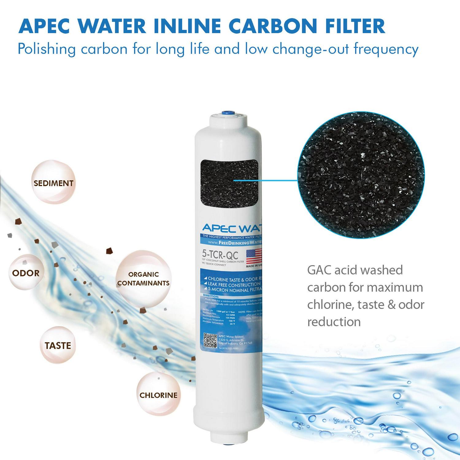 APEC FILTER-MAX45 US MADE 45 GPD Complete Replacement Filter Set for ULTIMATE Series Reverse Osmosis Water Filter System - Image 6