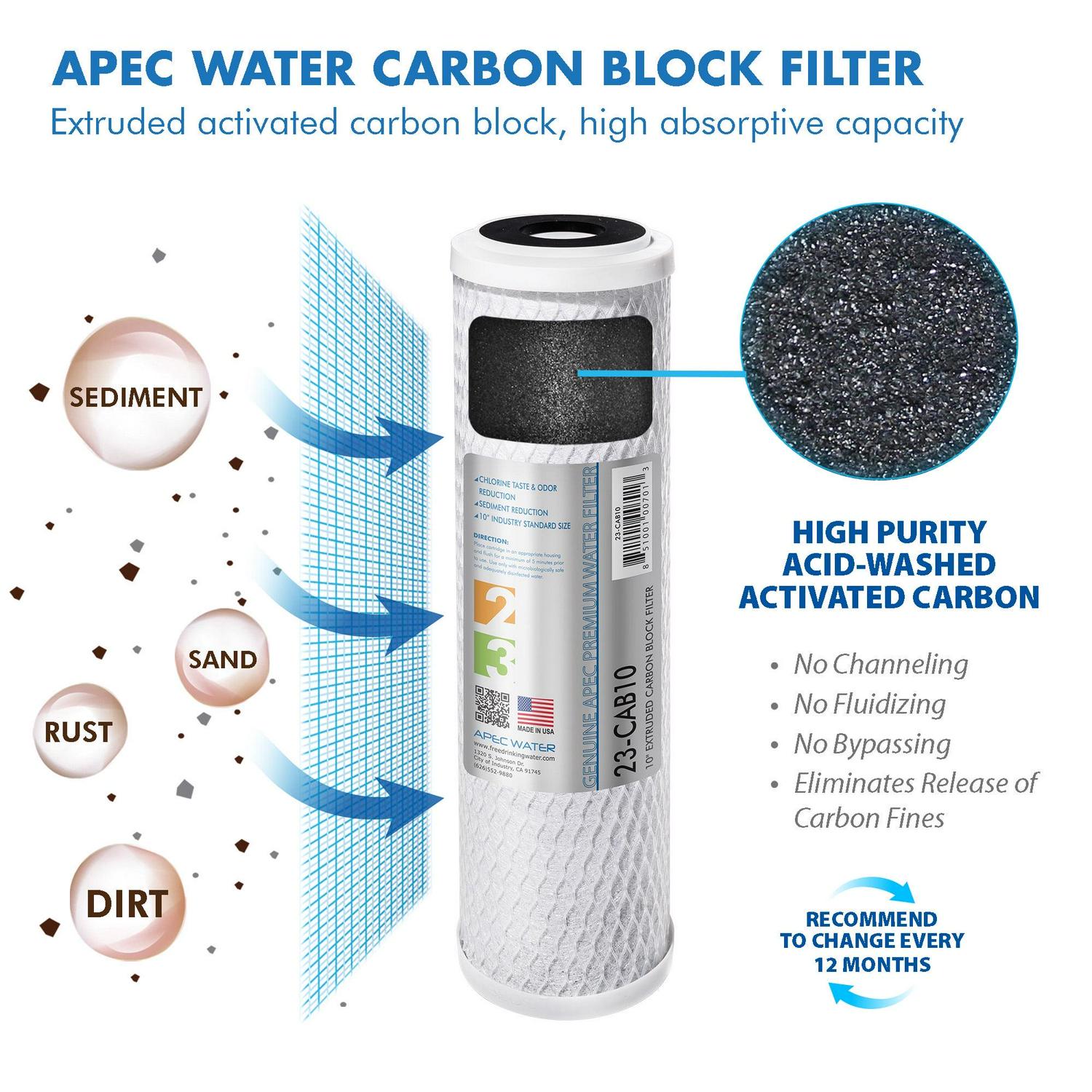 APEC FILTER-MAX45 US MADE 45 GPD Complete Replacement Filter Set for ULTIMATE Series Reverse Osmosis Water Filter System - Image 4