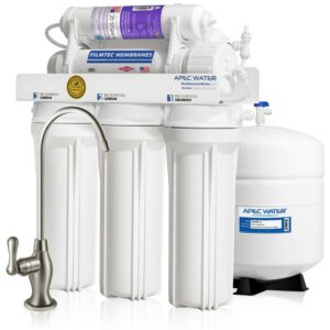APEC ULTIMATE RO-PH90 Top Tier Supreme Certified Alkaline Mineral pH+ High Output 90 GPD 6-Stage Ultra Safe Reverse Osmosis Drinking Water Filter System