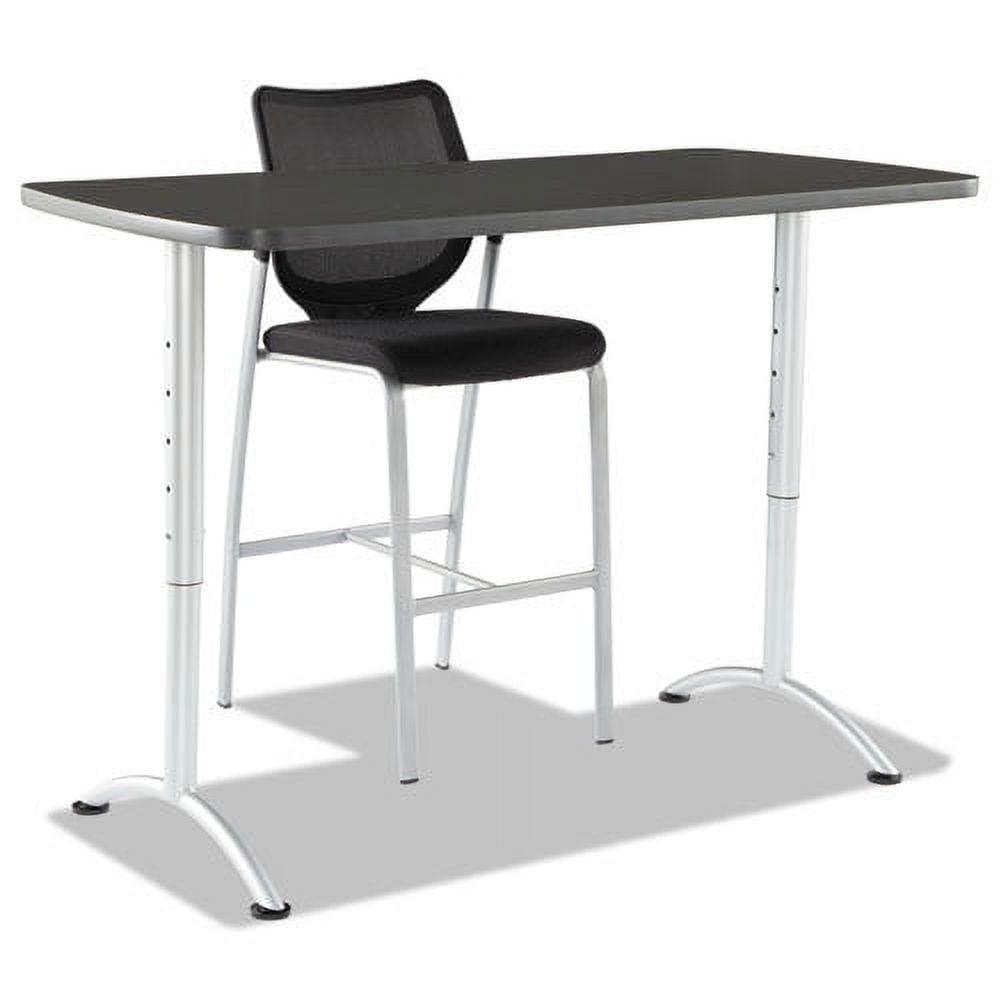 ARC 60 in. x 30 in. x 30 - 42 in. Rectangular Adjustable Height Table - Graphite/Silver - Image 2