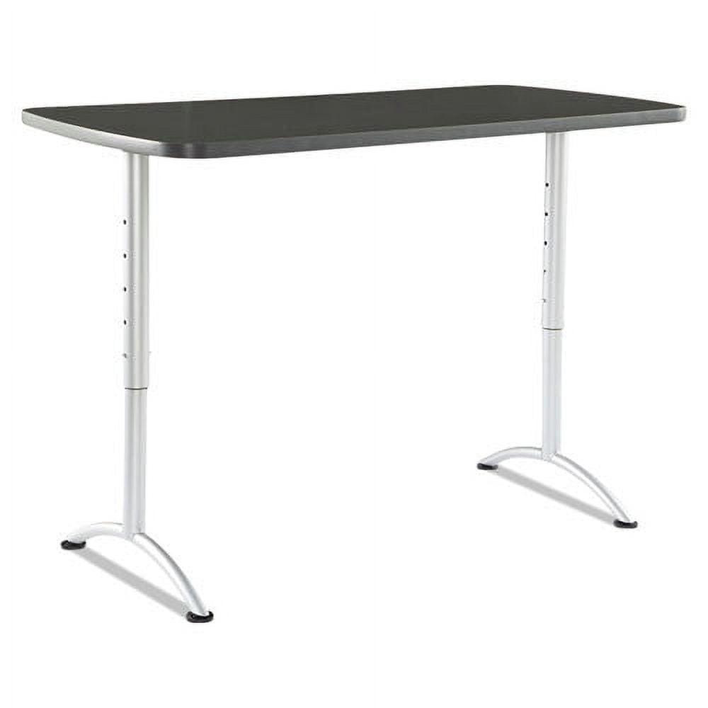 ARC 60 in. x 30 in. x 30 - 42 in. Rectangular Adjustable Height Table - Graphite/Silver