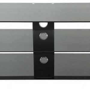 AVF Steel Glass TV Stand with Cable Management for up to 60" TVs in Black/Chrome