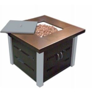 AZ Patio Heaters Propane Fire Pit Hammered Bronze and Stainless Steel Finish