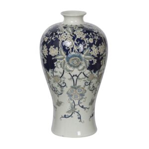 A and B Home A&B Home Bryn 24-inch Blue, Gold and White Ceramic Urn