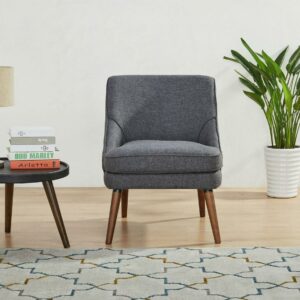 A&D Home Dana Linen Accent Chair, Dark Gray