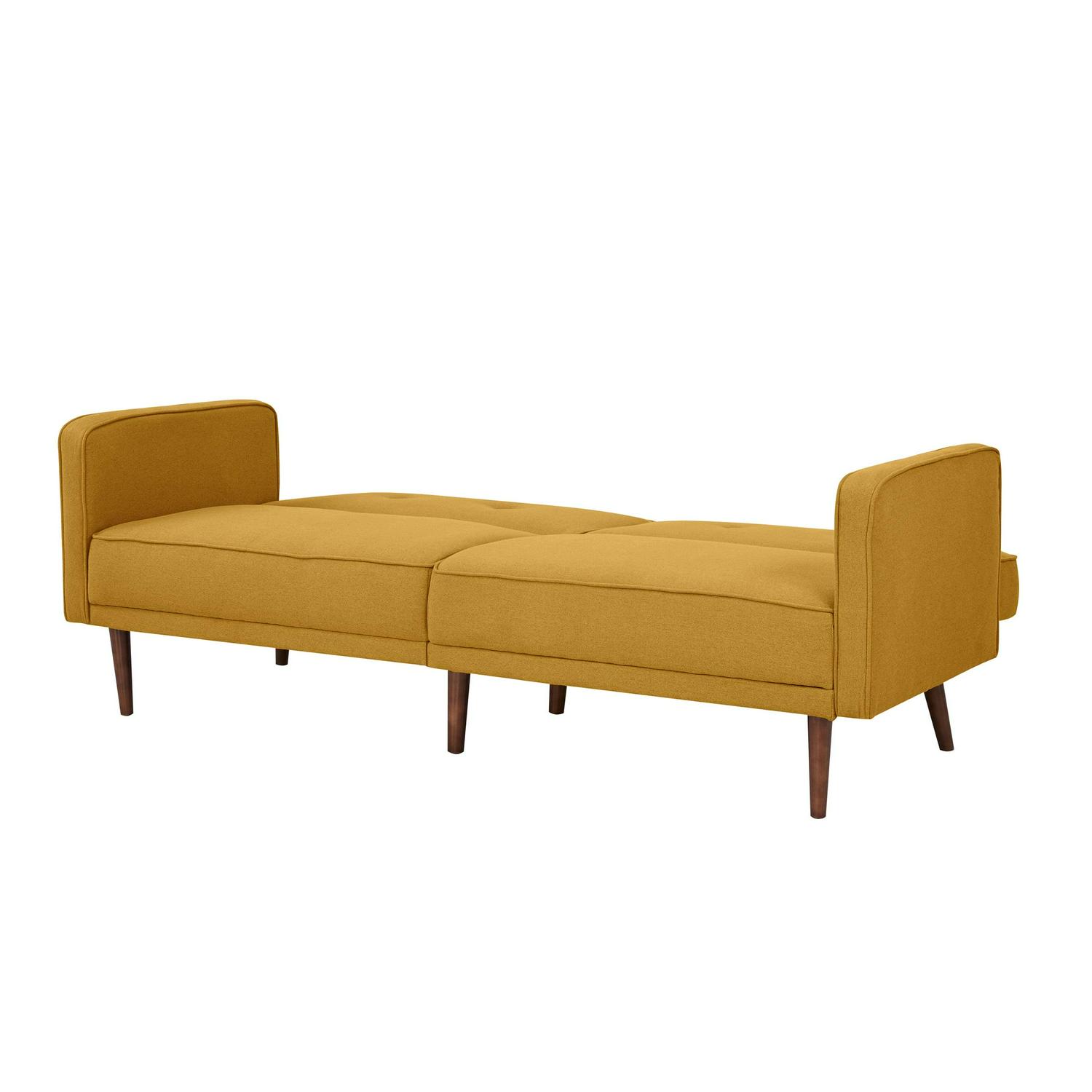 A&D Home Moreno Polyester Split Back Convertible Sofa, 3 Person Tufted Couch, Yellow - Image 6