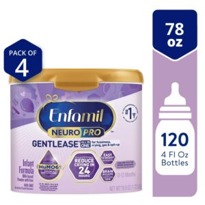 Enfamil NeuroPro Gentlease Powder Baby Formula, Reduces Fussiness, Crying, Gas & Spit-up, 19.5 Oz Tub, 4 Count