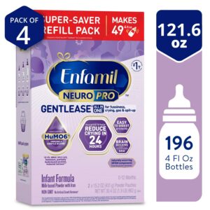 Enfamil NeuroPro Gentlease Baby Formula for Easing Fussiness, Gas, Spit-up in 24 Hrs, 30.4 Oz, 4 Boxes