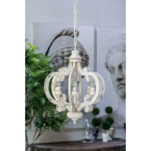 A&B Home Wood Chandelier 6 - Light Farmhouse Pendant Lighting, 21" x 18" x 24"
