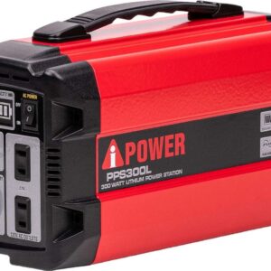 A-iPower Portable Power Station 300W with Lithium-Ion Battery, Solar Powered Outdoor Generator, Battery Power Supply for Home Emergency Use, CPAP, Camping, Weekend Trip and Fishing.