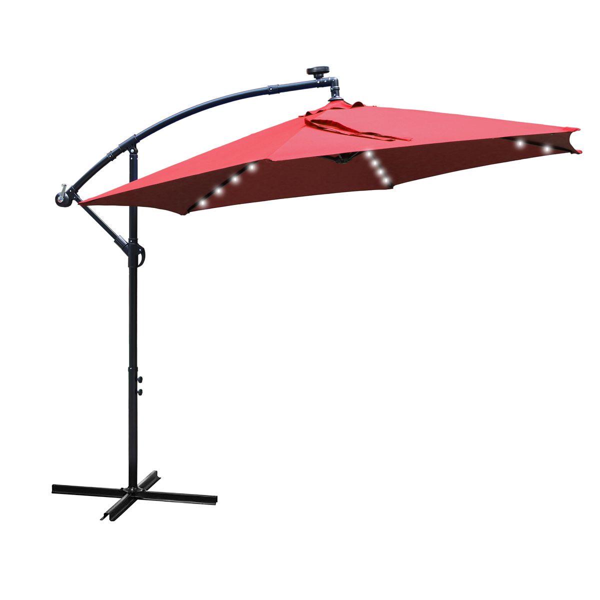 Abble 31.50" Red Solid Print Rectangle Cantilever Patio Umbrellas, Adjustable Height - Image 5