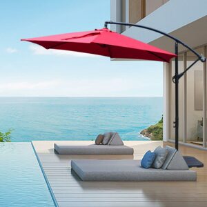 Abble 10ft Offset Hanging Outdoor Market Patio Umbrella