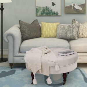 Abble 32"  Tufted Round Cocktail Ottoman