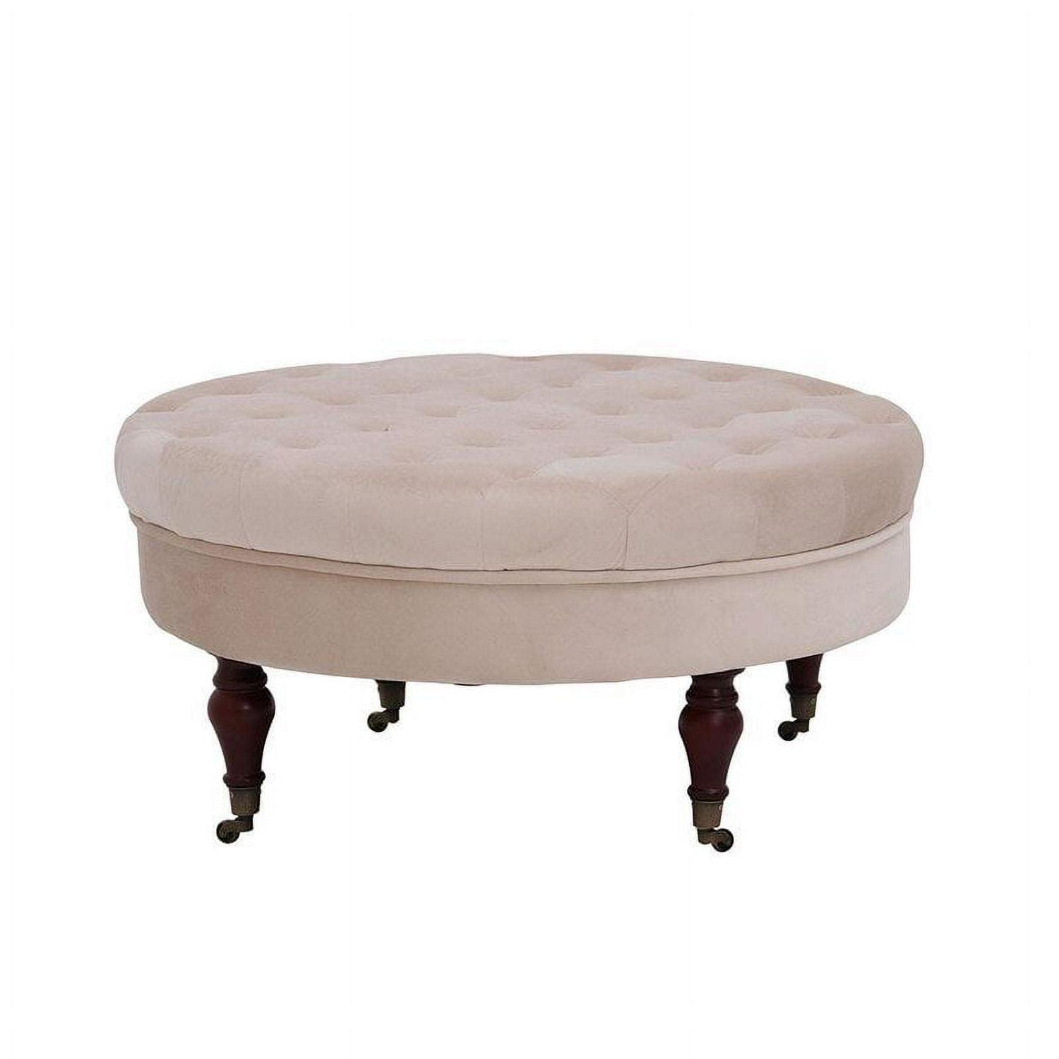 Abble 32" Tufted Round Cocktail Ottoman - Image 2