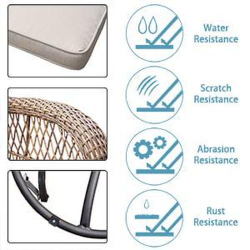 Abble Swivel Conversation 3 Piece Rattan Seating Group Set with Cushions - Image 3