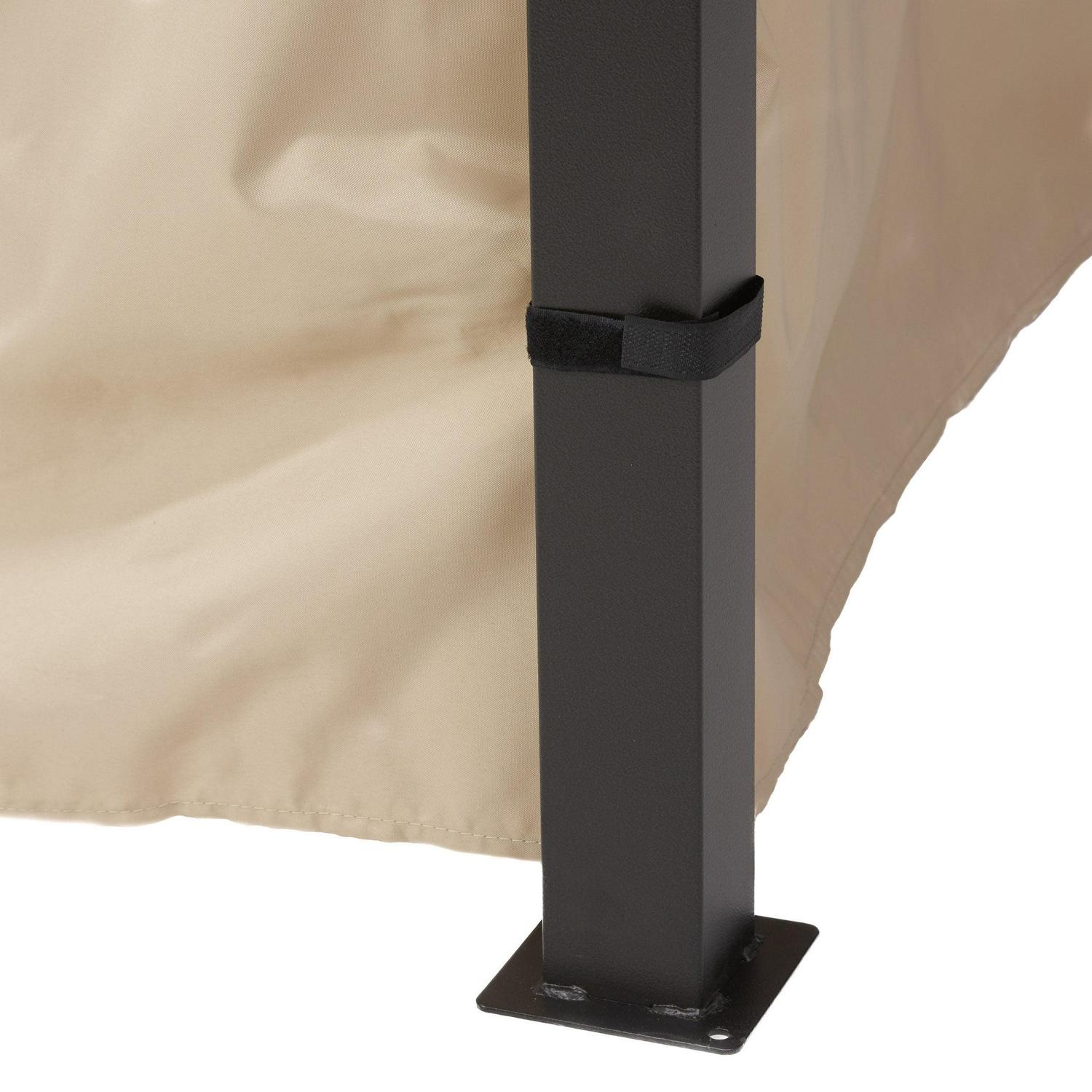 Abrams Outdoor Gazebo Canopy with Net Drapery, Beige - Image 12