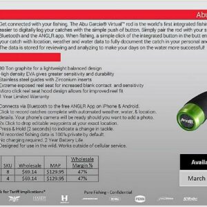 Abu Garcia® Virtual™ Spinning Combo Bluetooth Rod Medium 6'6"