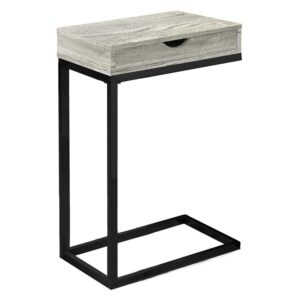 Accent Table C-shaped End Side Snack Living Room Bedroom Metal Grey