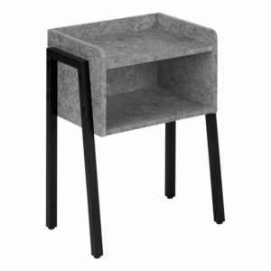 Monarch Specialties Accent Table, Side, End, Nightstand, Lamp, Living Room, Bedroom, Grey Laminate