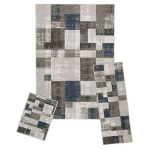 Achim Capri 3 Piece Rug Set, Soliel, 5' x 7' Area Rug, 22" x 59" Runner, 22" x 31" Mat