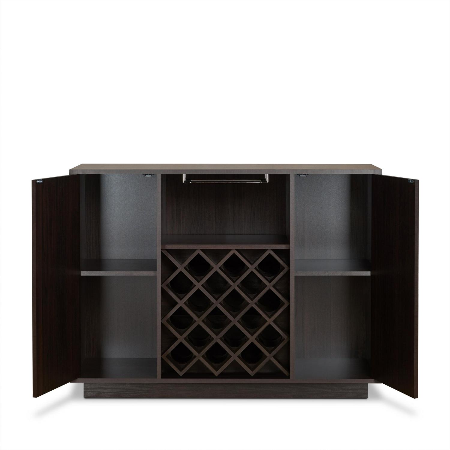 ACME Hazen Rectangular Wood Server with Wine and Stemware Rack in Espresso - Image 3