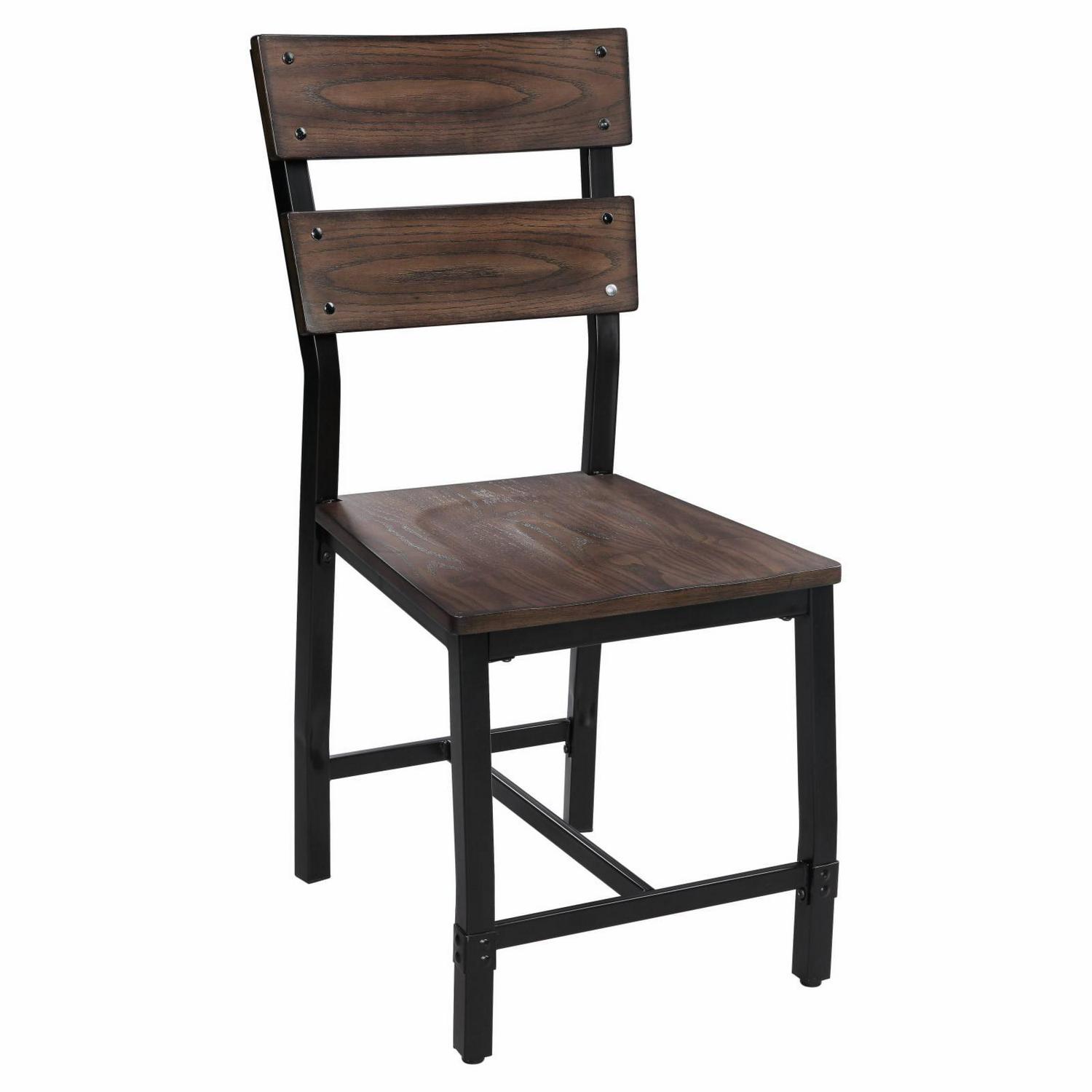 ACME Mariatu Wooden Armless Side Chair in Oak Set of 2