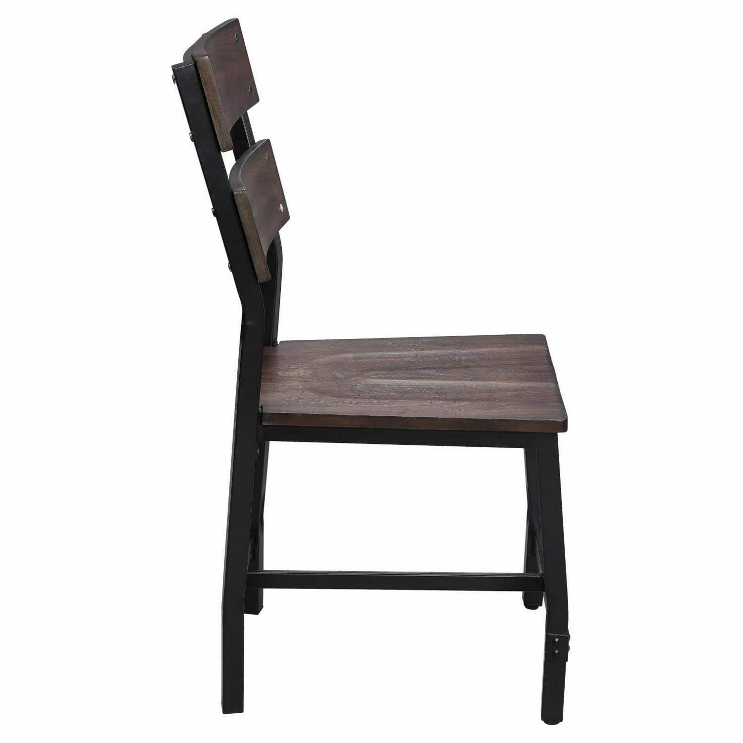 ACME Mariatu Wooden Armless Side Chair in Oak Set of 2 - Image 3