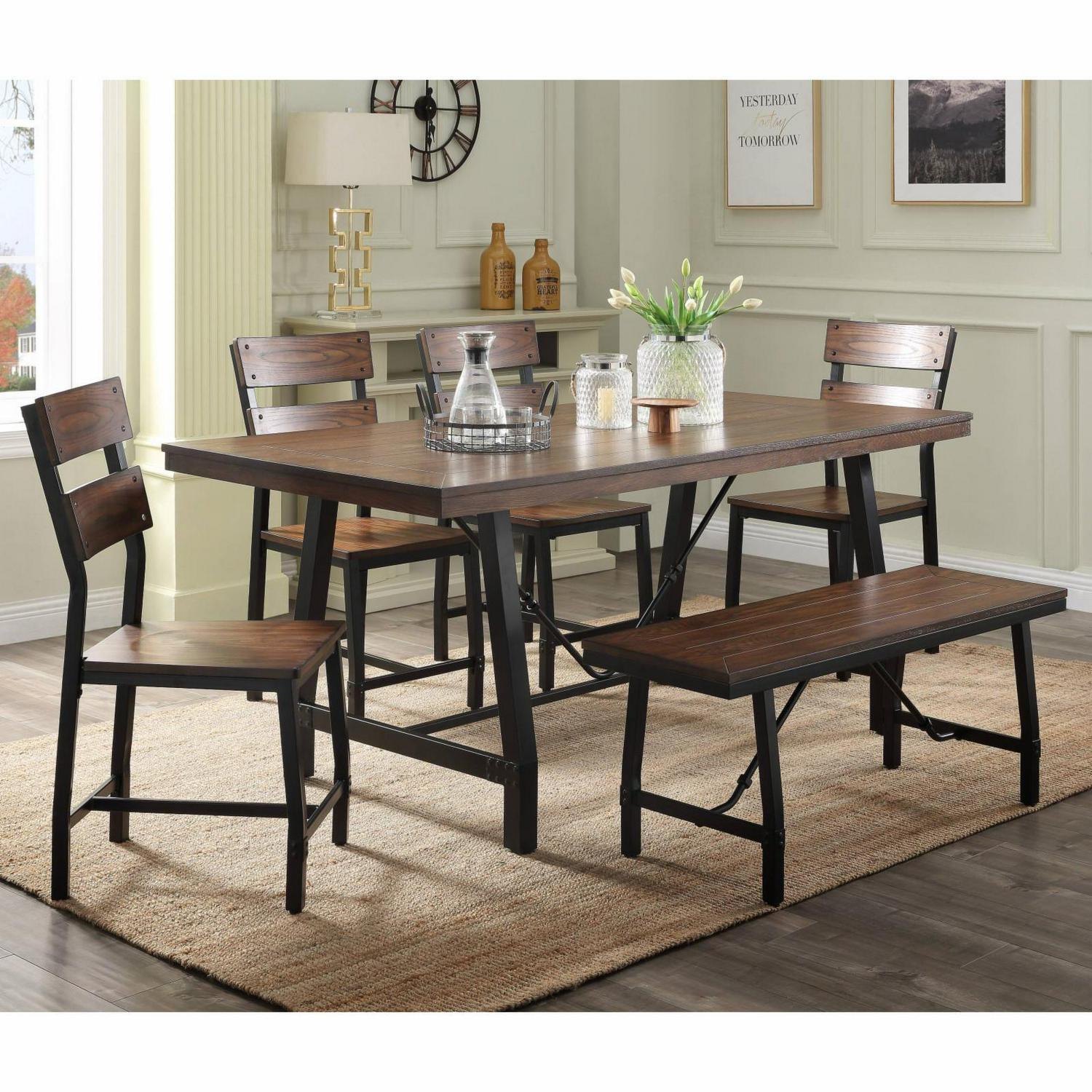 ACME Mariatu Wooden Armless Side Chair in Oak Set of 2 - Image 5