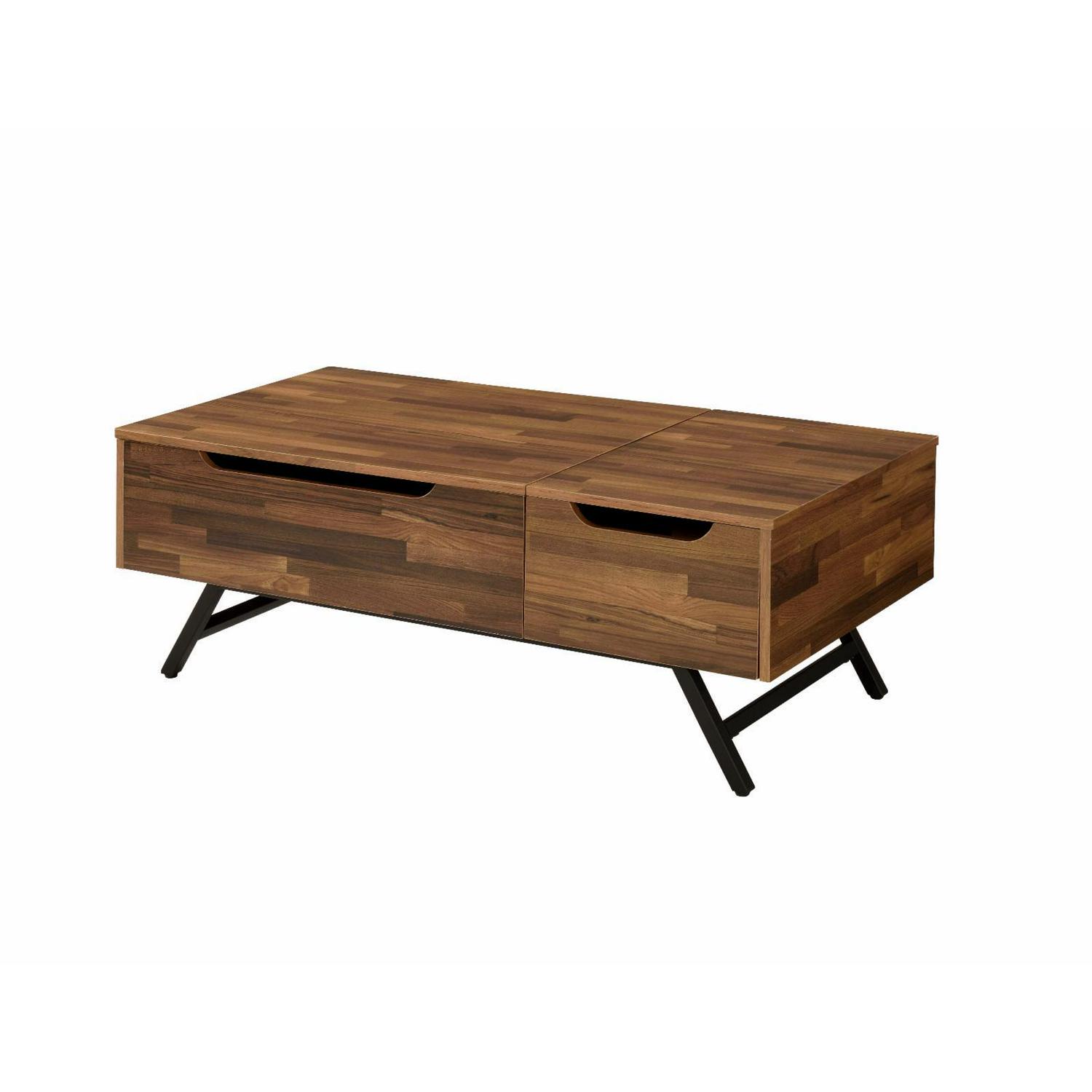 Acme Throm 1-Drawer Rectangular Wooden Coffee Table with Lift Top in Walnut - Image 4