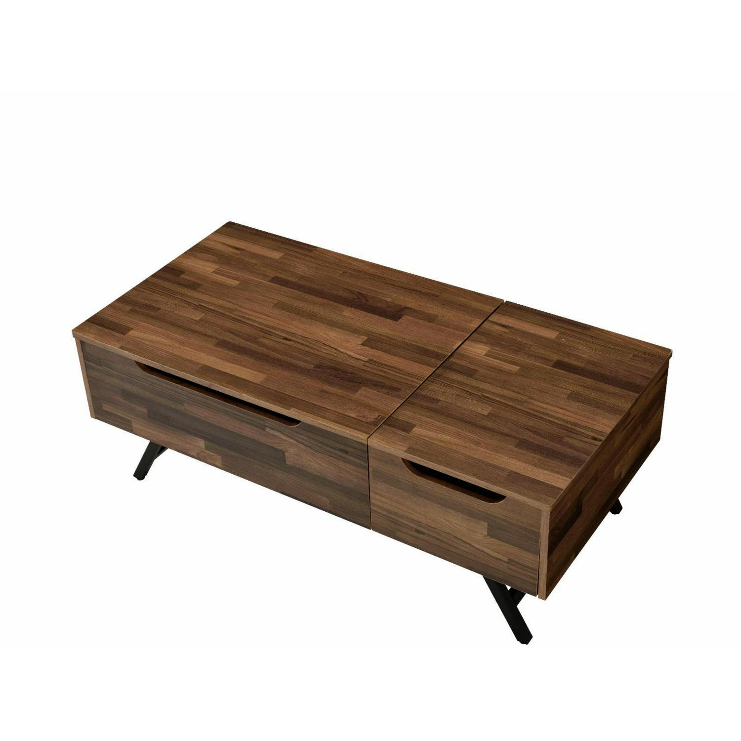 Acme Throm 1-Drawer Rectangular Wooden Coffee Table with Lift Top in Walnut - Image 3