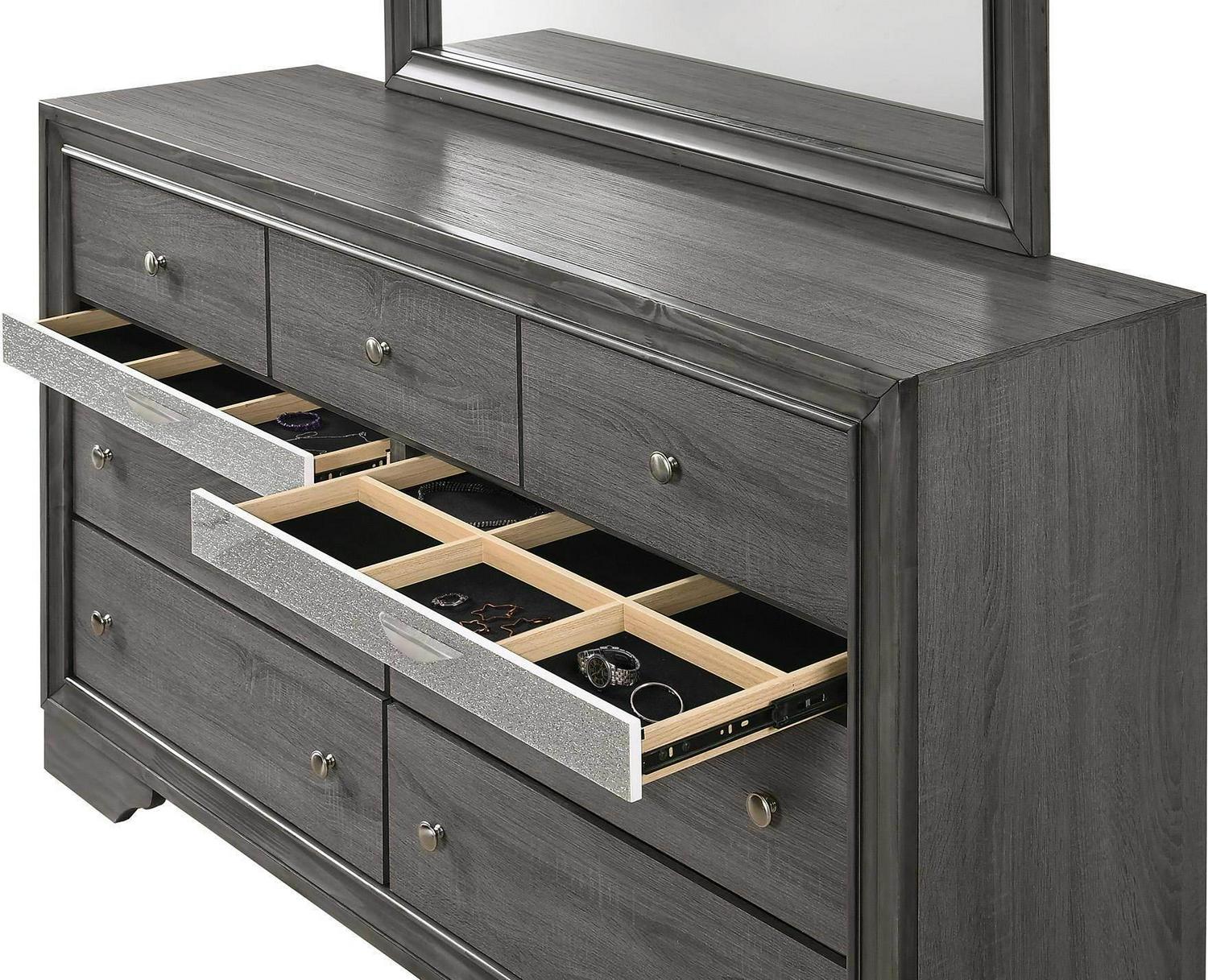 Acme Naima Wooden Frame 9 Drawers Dresser in Gray - Image 2