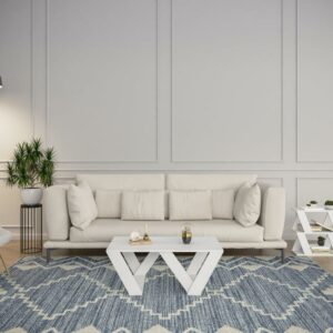 Ada Home Décor Modern Wooden Rectangle Coffee Table, White