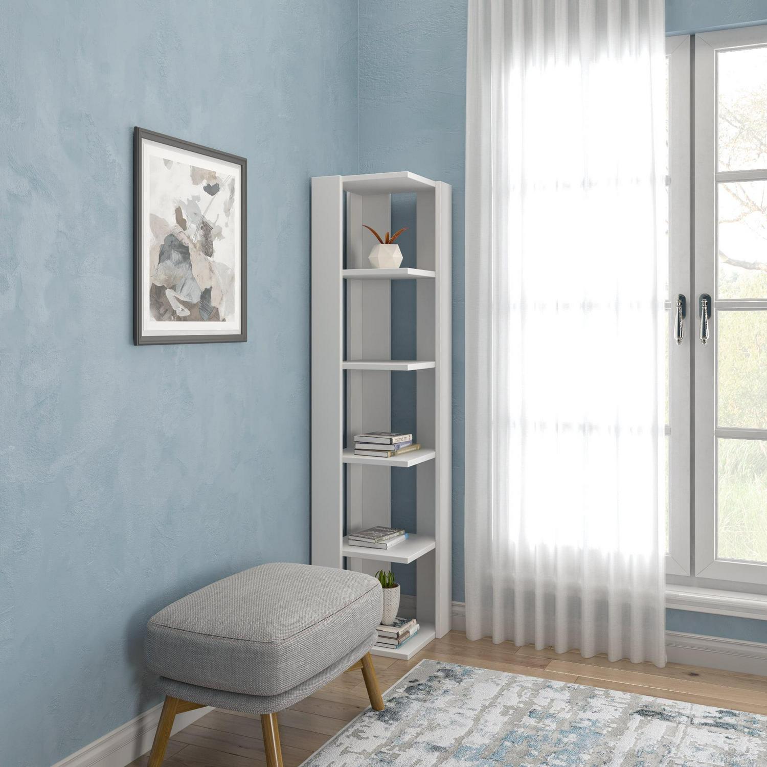 Ada Home Decor Bruce Multiple Tier Open Shelf Modern Bookcase, White