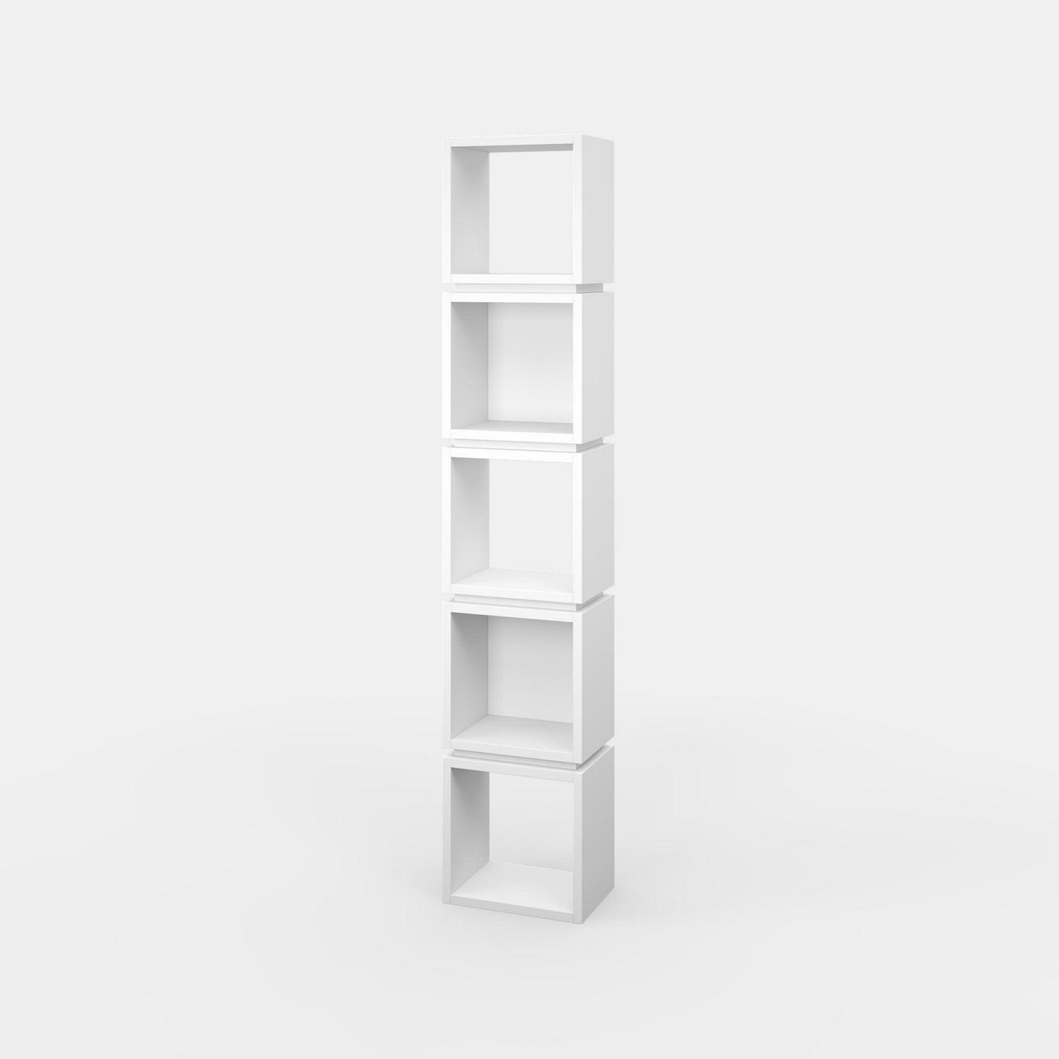 Ada Home Decor 5 Shelf Bookcase Multiple Tier Open Corner Shelf Narrow Book Shelves, White - Image 6