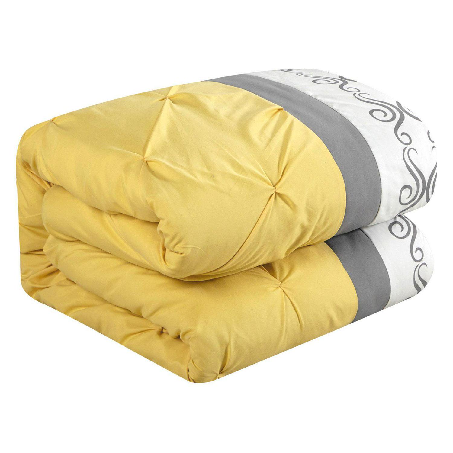 Adara 20 Piece Comforter Set Color Block Pinch Pleat Pintuck Design - Image 5