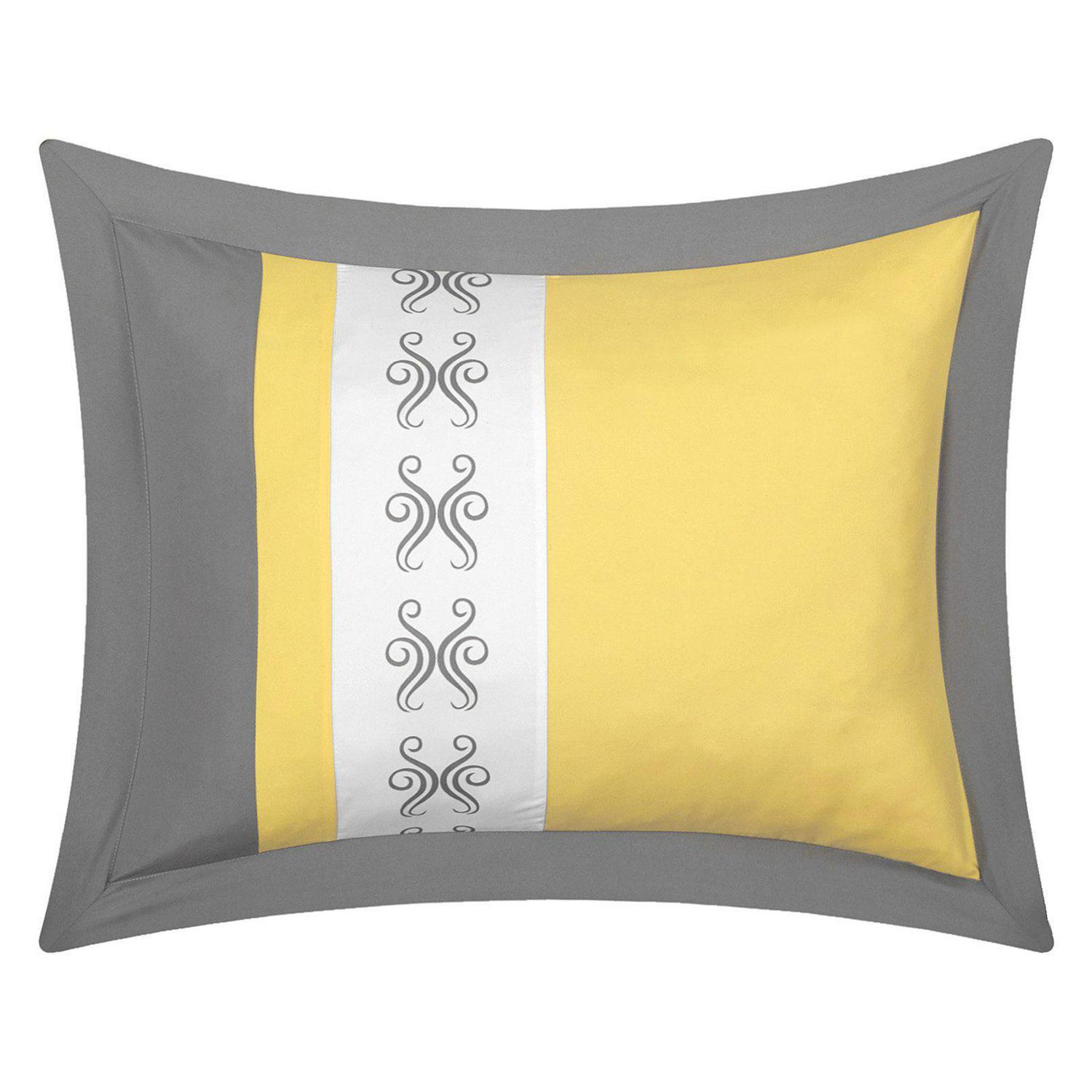 Adara 20 Piece Comforter Set Color Block Pinch Pleat Pintuck Design - Image 3