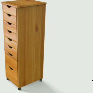 Adeptus Solid Wood 6+2 Drawer Roll Cart