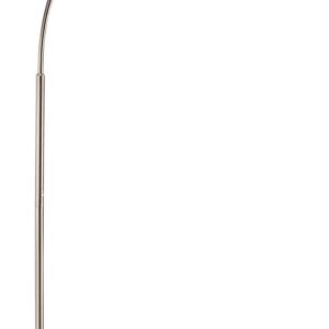 Adesso Home Gala Arc Modern Adjustable Standing Silver Floor Lamp with Shade