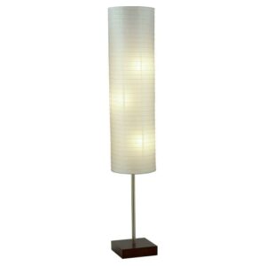 Adesso® Gyoza Floor Lamp, 67"H, Walnut/White