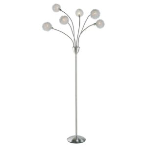 Adesso Pom Pom LED Floor Lamp in Brushed Steel Color