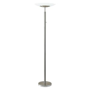 Adesso® Stella LED Torchiere, 72"H, Frosted Shade/Brushed Steel Base