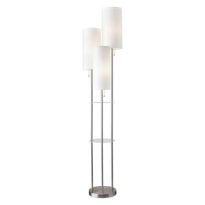 Adesso Trio Satin Steel Floor Lamp - 1-Light Brushed Steel Nickel Satin