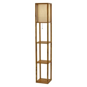 Adesso Home Wright 2 Shelf Floor Lamp in Natural