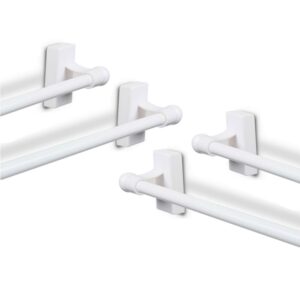 Adjustable 9"-16" Magnetic Curtain Rod 9-16 ( Set of 4 ) - White