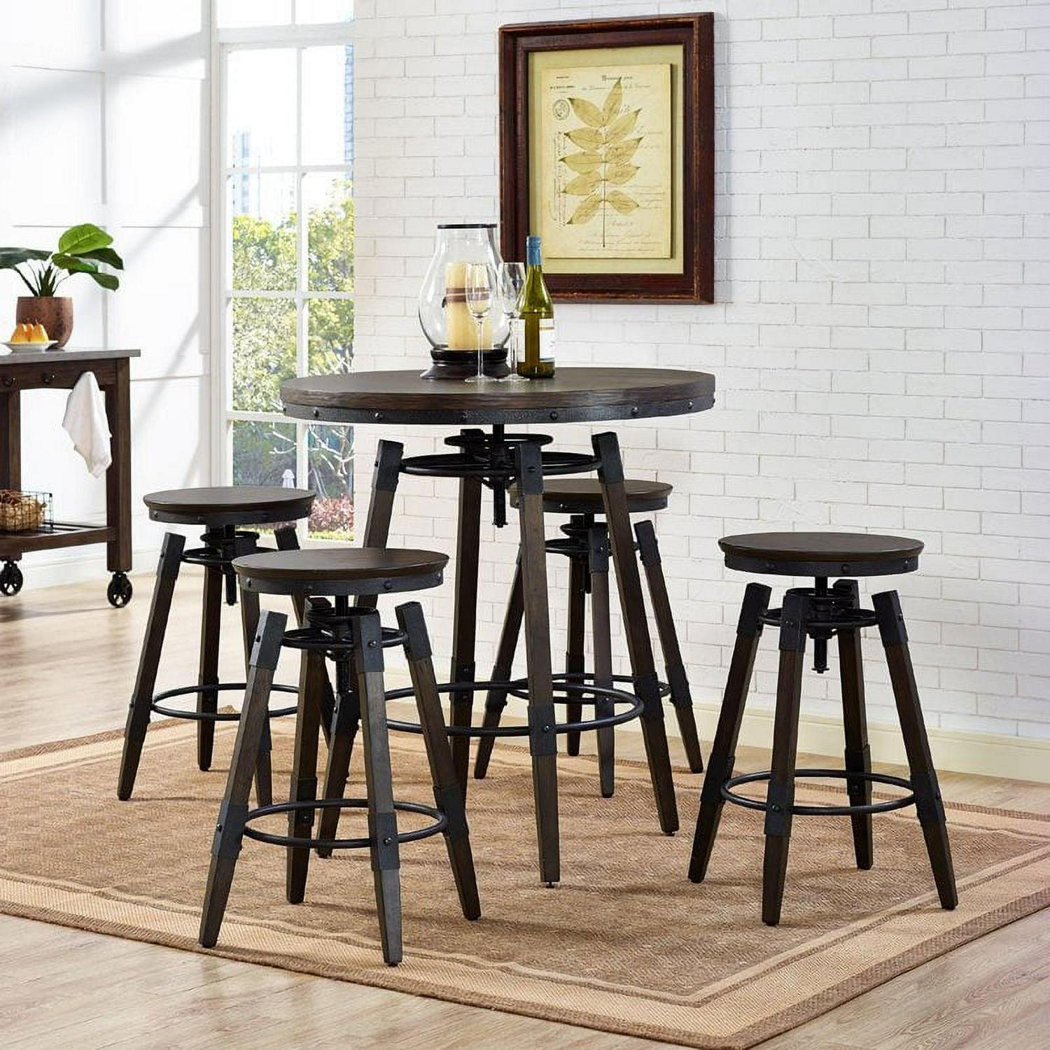 Adjustable Bar Table in Dark Brown - Image 4