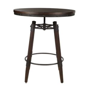 Adjustable Bar Table in Dark Brown