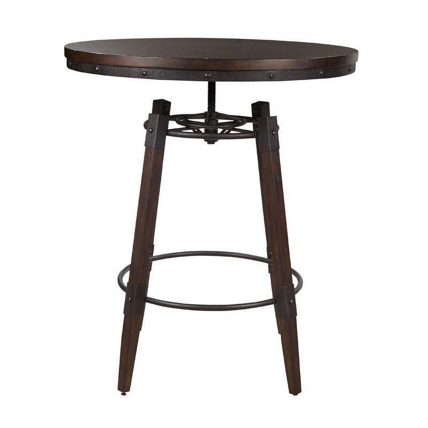Adjustable Bar Table in Dark Brown